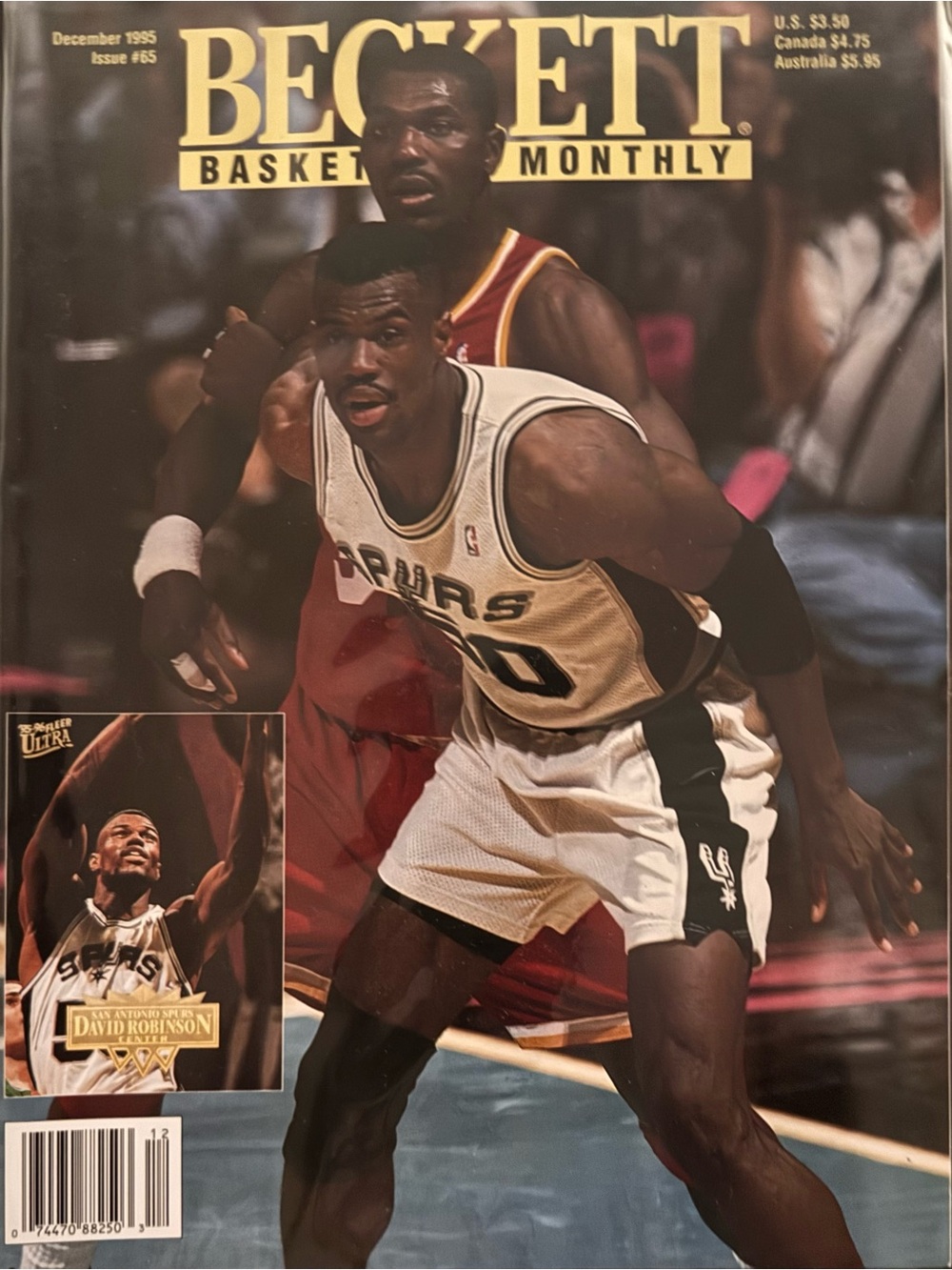 Beckett Basketball Monthly #65 December 1995 David Robinson Cover